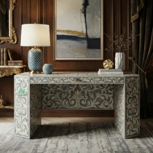Bone Inlay Grey Console