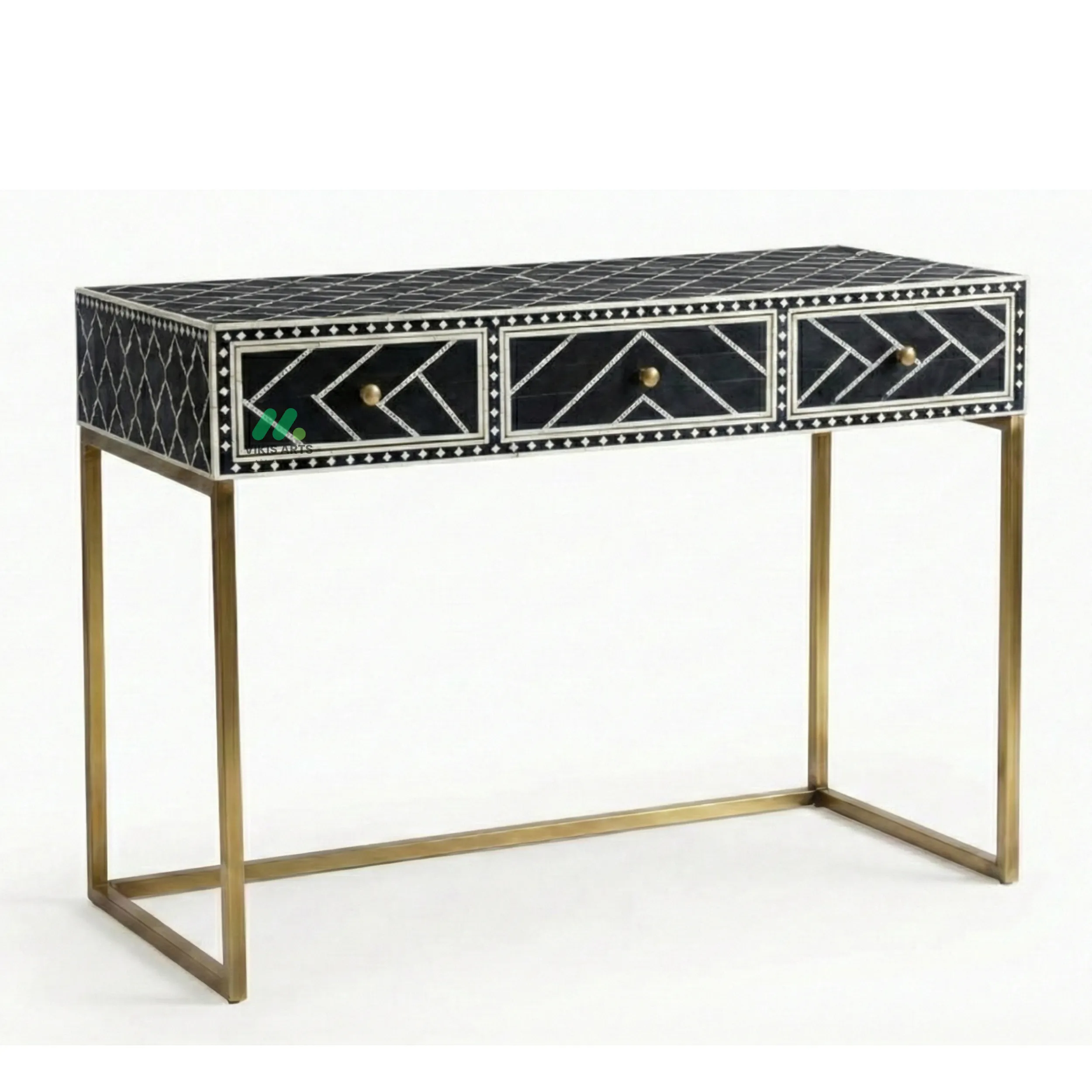 Bone Inlay Black Desk