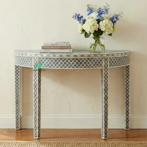 Bone Inlay Grey Console Table