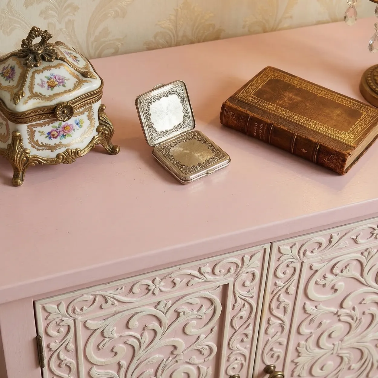 Bone Inlay Pink Cabinet - Image 6