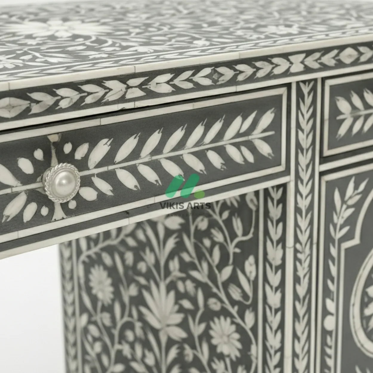 Bone Inlay Grey Desk - Image 5