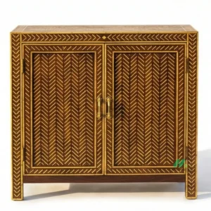 Bone Inlay Brown Cabinet