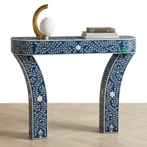 Bone Inlay Blue Console Table
