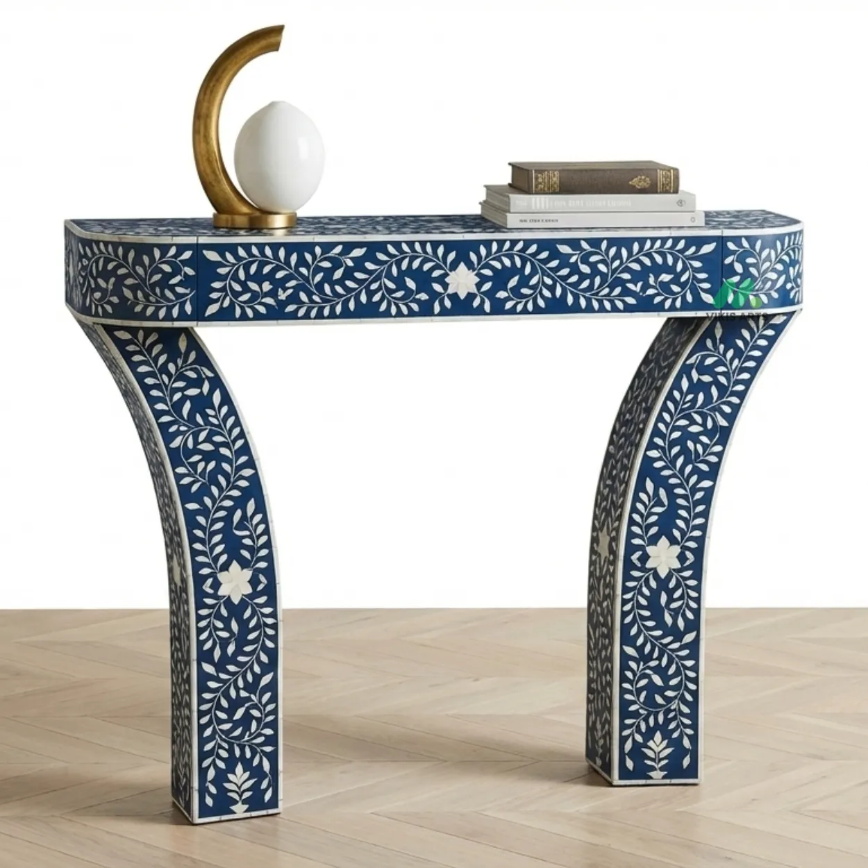 Bone Inlay Blue Console Table