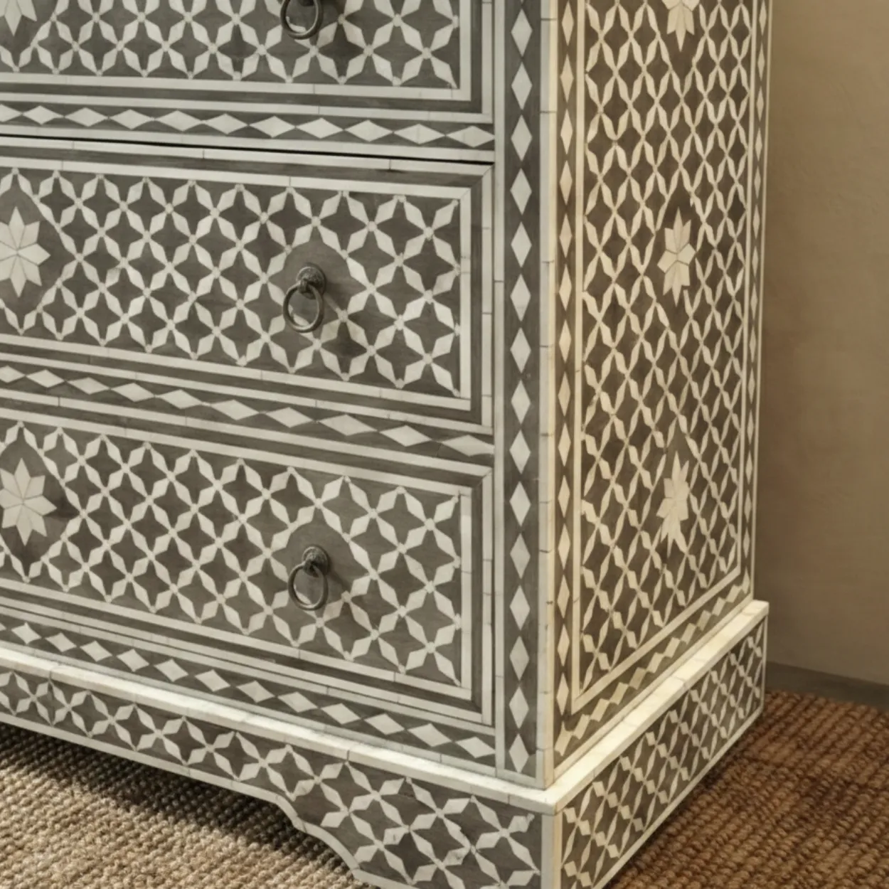 Bone Inlay Grey 3 Chest of Drawer - Image 5