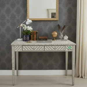 Bone Inlay Grey Desk