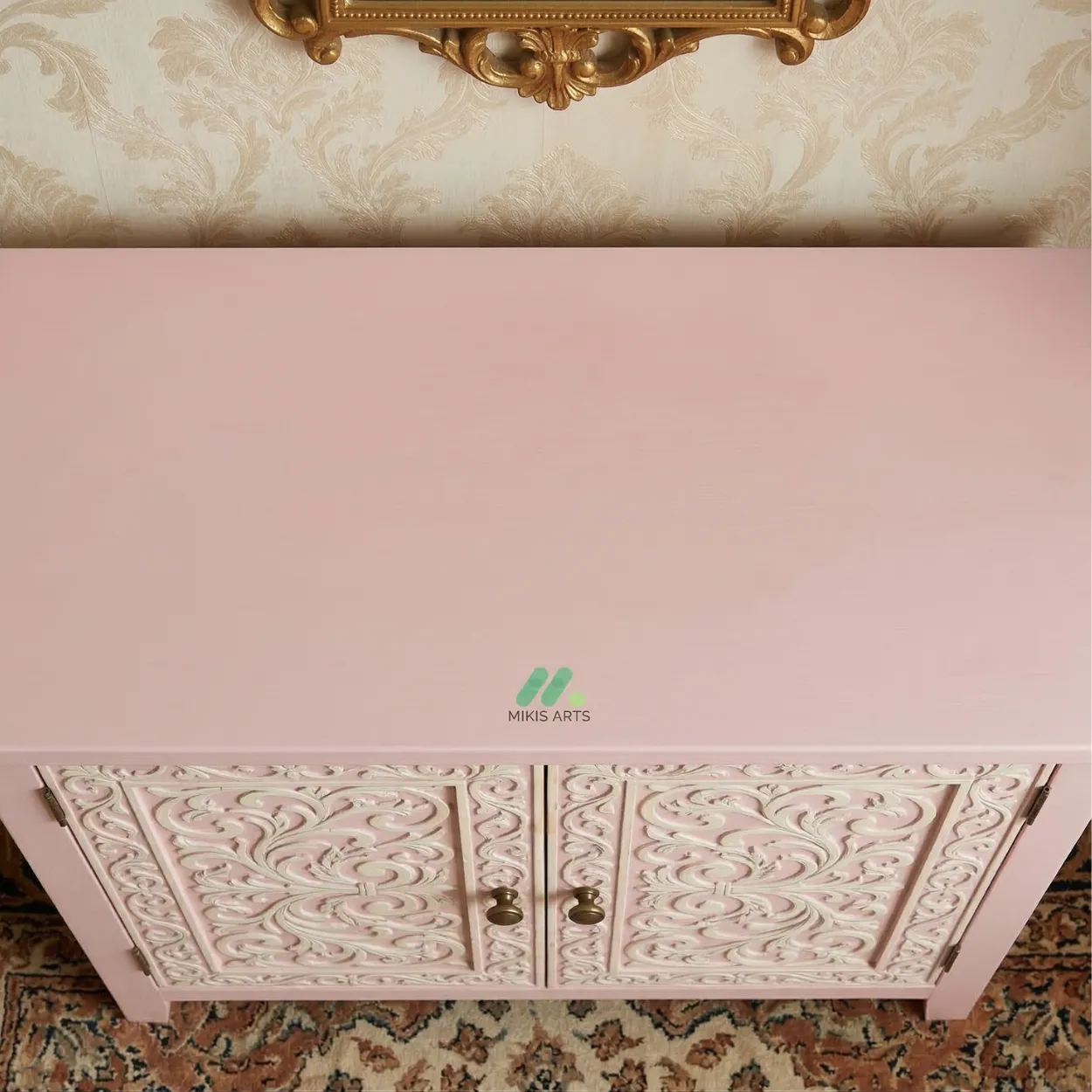 Bone Inlay Pink Cabinet - Image 4