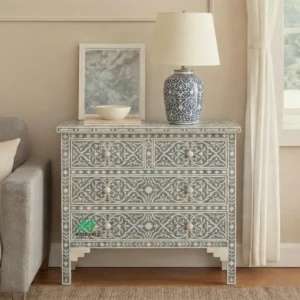 Bone Inlay Grey 4 Chest of Drawers
