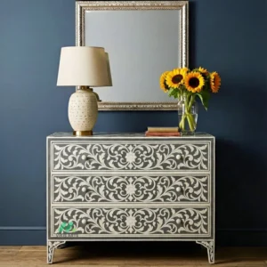 Bone Inlay Grey 3 Chest of Drawers