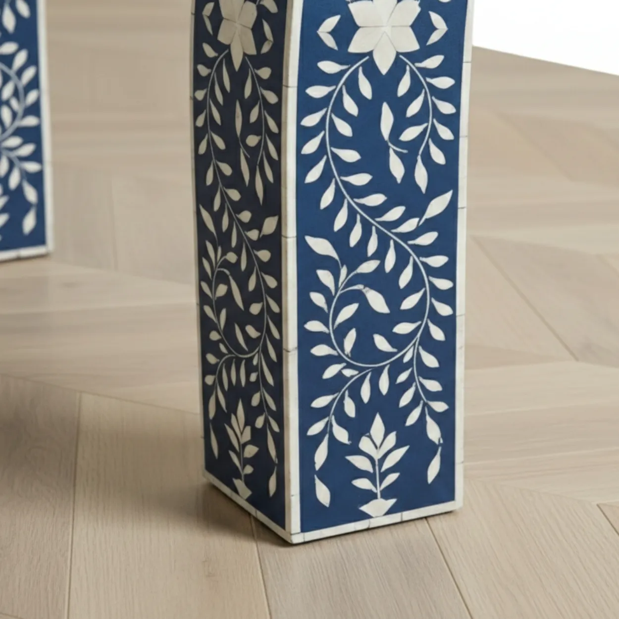 Bone Inlay Blue Console Table - Image 6