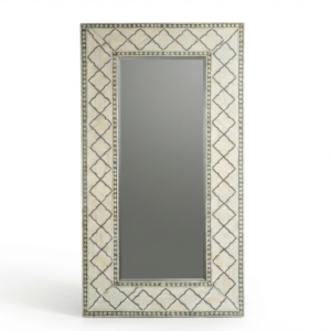 Bone Inlay Grey Square Mirror Frame