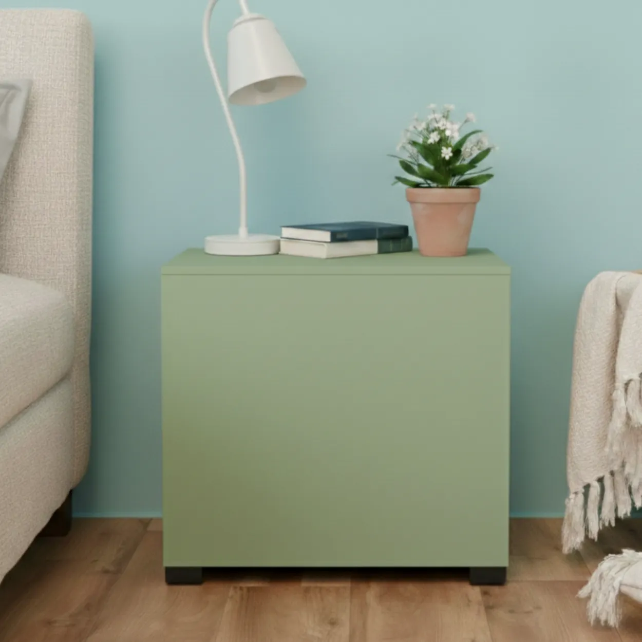 Bone Inlay Light Green bedside Table - Image 2