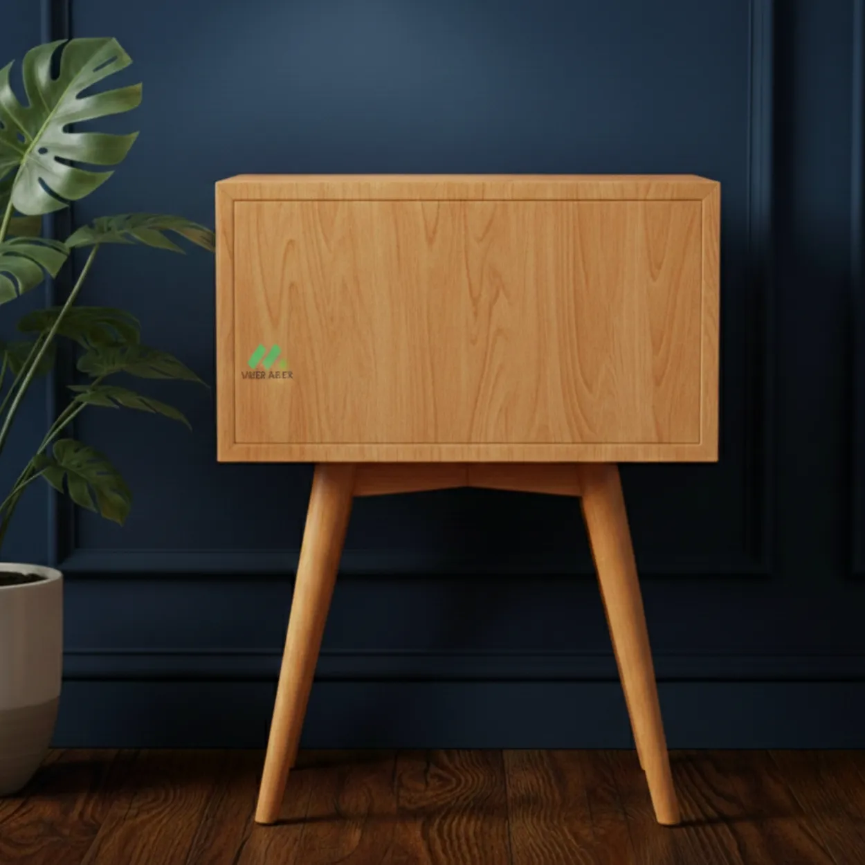 Mother Of Pearl Orange Bedside Table - Image 4