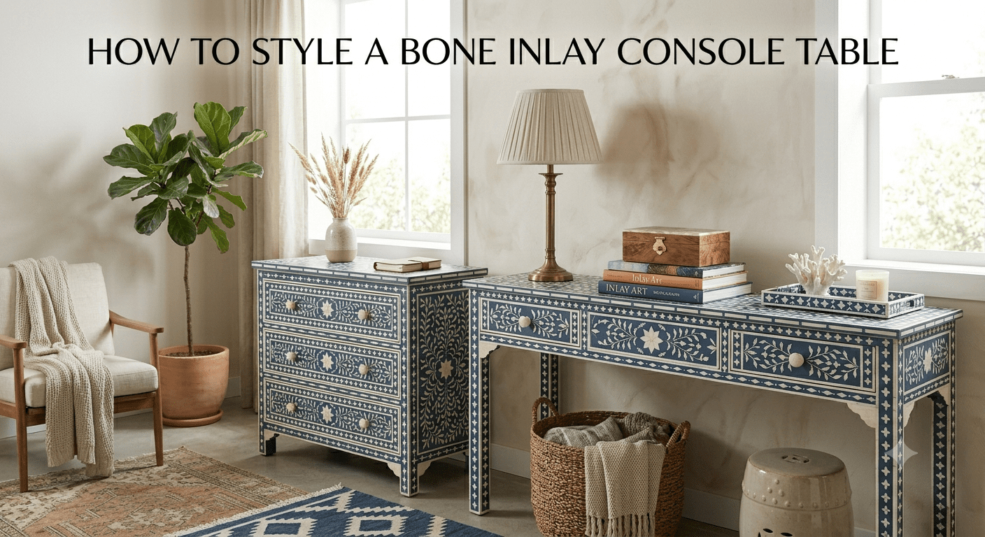 How to Style a Bone Inlay Console Table