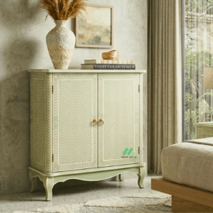 Bone Inlay Light Green Cabinet